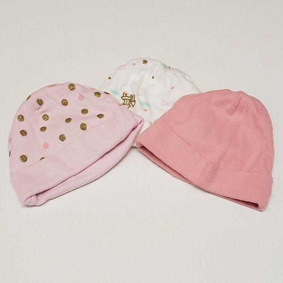 Gerber Other - Gerber - Baby Bundle - 3 Infant Beanies - Size 0-6M